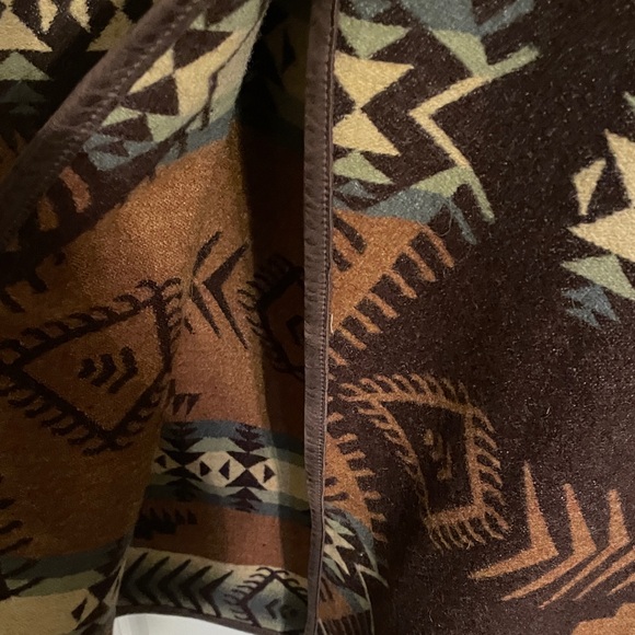 Double D Ranch Brown Patterned Coat with Fur Trim - Picture 6 of 16